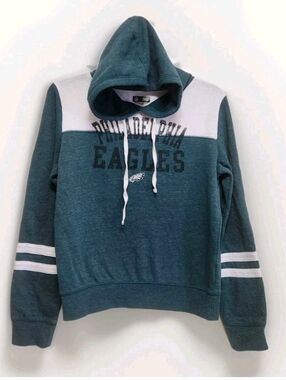 NFL Team Apparel Philadelphia Eagles Hoodie Sweatshirt Women M Teal Green Logo